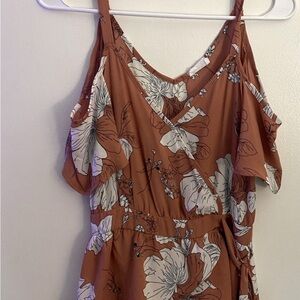 Sienna Sky Rust-Orange Floral Midi Dress